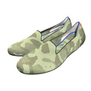 Rothy's The Loafer Olive Camo Flats Womens Size 6 Washable Knit Comfort‎